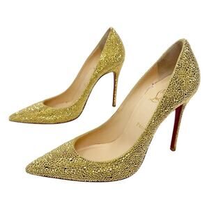 Christian Louboutin Kate Strass Crystal Pointed Toe Heels Womens Size 39